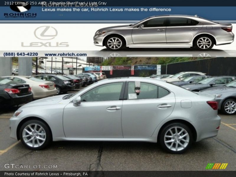 Tungsten Silver Pearl / Light Gray 2012 Lexus IS 250 AWD