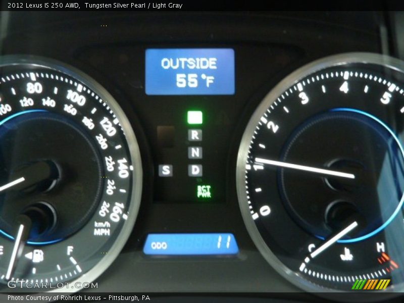 Tungsten Silver Pearl / Light Gray 2012 Lexus IS 250 AWD