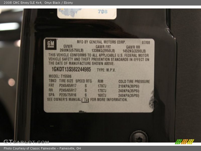 Onyx Black / Ebony 2008 GMC Envoy SLE 4x4