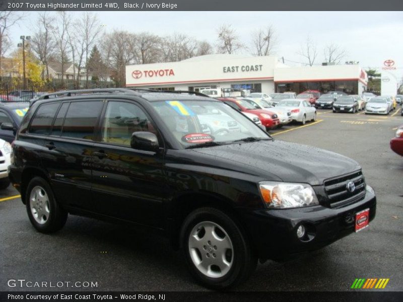 Black / Ivory Beige 2007 Toyota Highlander Limited 4WD
