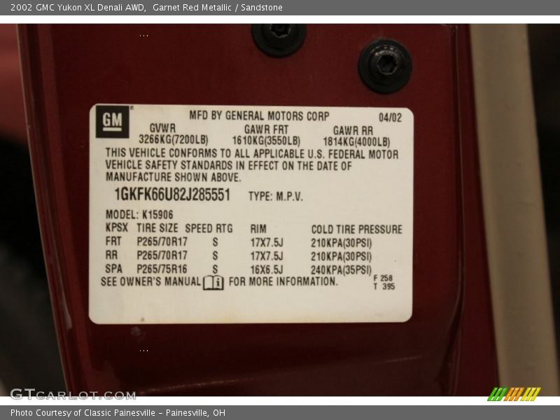 Garnet Red Metallic / Sandstone 2002 GMC Yukon XL Denali AWD