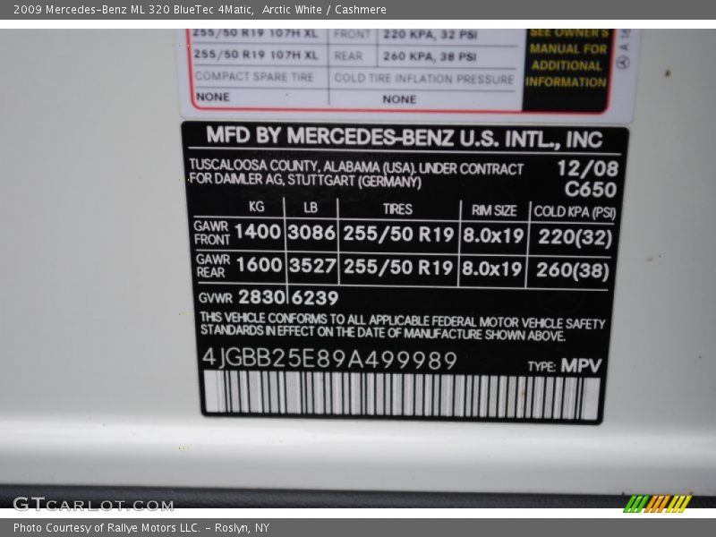 Arctic White / Cashmere 2009 Mercedes-Benz ML 320 BlueTec 4Matic