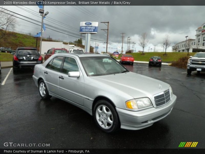 Brilliant Silver Metallic / Black/Grey 2000 Mercedes-Benz C 230 Kompressor Sedan