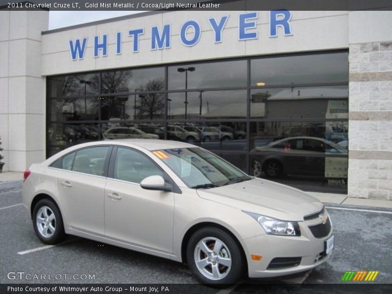 Gold Mist Metallic / Cocoa/Light Neutral Leather 2011 Chevrolet Cruze LT