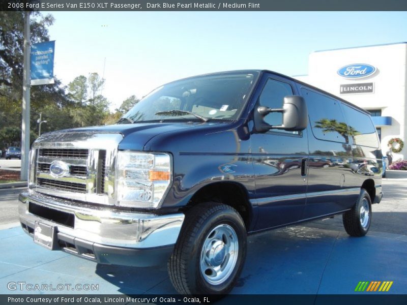 Dark Blue Pearl Metallic / Medium Flint 2008 Ford E Series Van E150 XLT Passenger