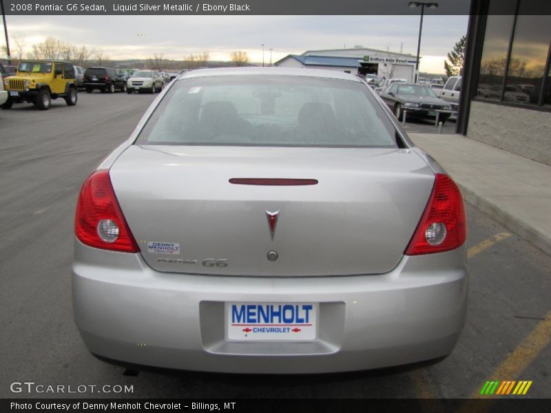 Liquid Silver Metallic / Ebony Black 2008 Pontiac G6 Sedan