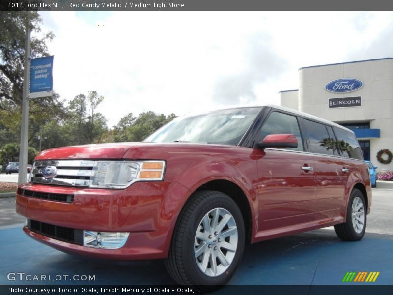 Red Candy Metallic / Medium Light Stone 2012 Ford Flex SEL