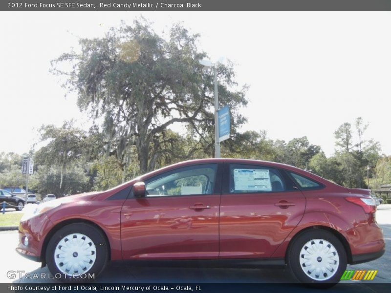 Red Candy Metallic / Charcoal Black 2012 Ford Focus SE SFE Sedan
