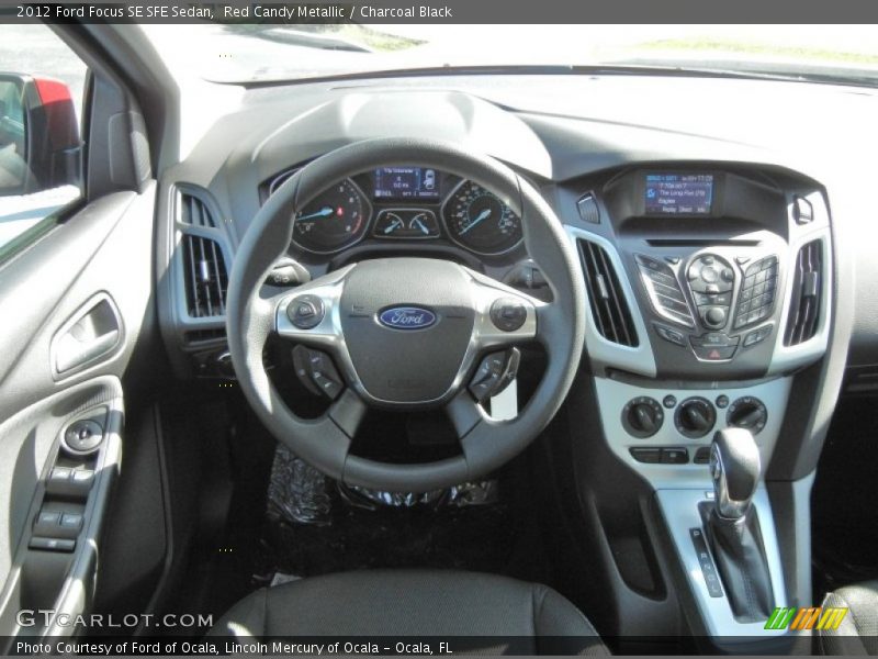 Red Candy Metallic / Charcoal Black 2012 Ford Focus SE SFE Sedan