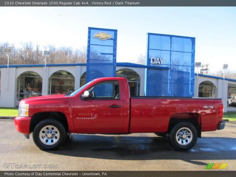 Victory Red / Dark Titanium 2010 Chevrolet Silverado 1500 Regular Cab 4x4