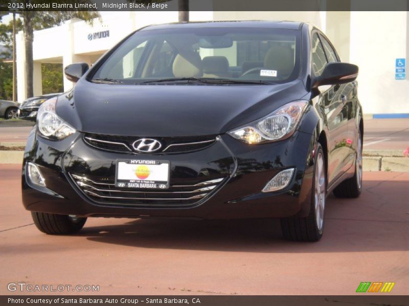 Midnight Black / Beige 2012 Hyundai Elantra Limited