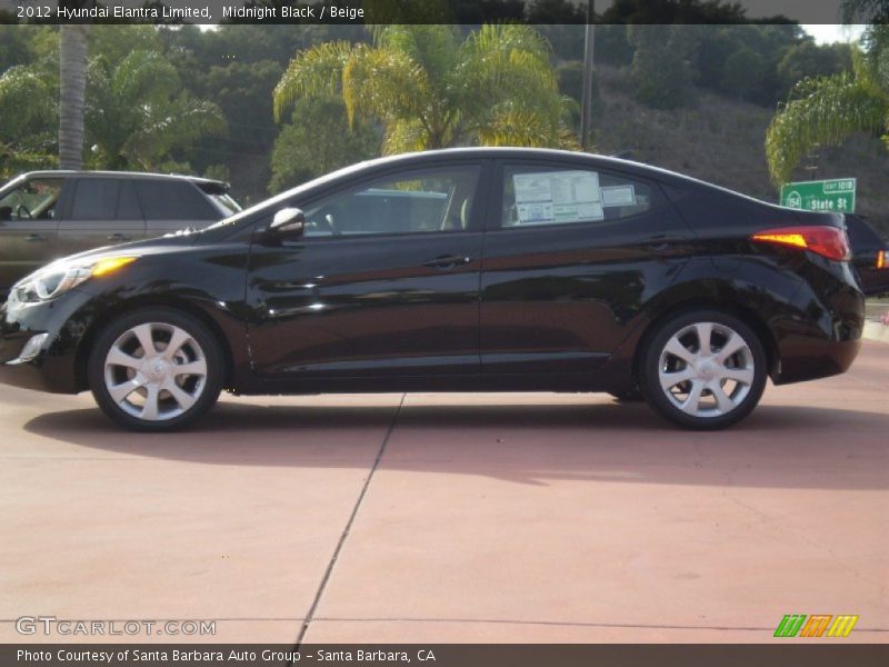 Midnight Black / Beige 2012 Hyundai Elantra Limited