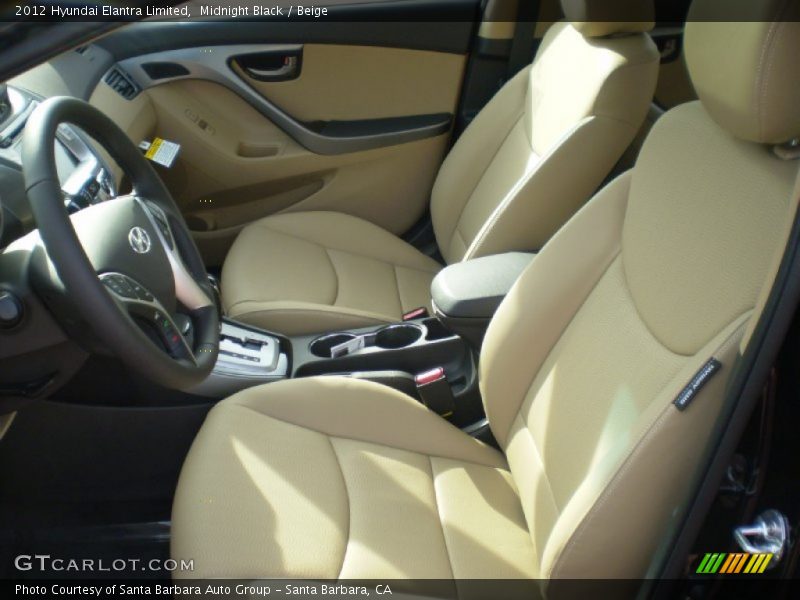 Midnight Black / Beige 2012 Hyundai Elantra Limited
