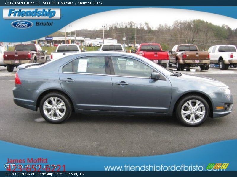 Steel Blue Metallic / Charcoal Black 2012 Ford Fusion SE