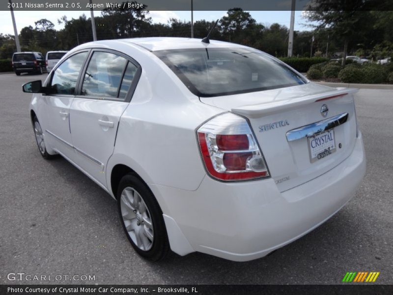 Aspen White / Beige 2011 Nissan Sentra 2.0 S