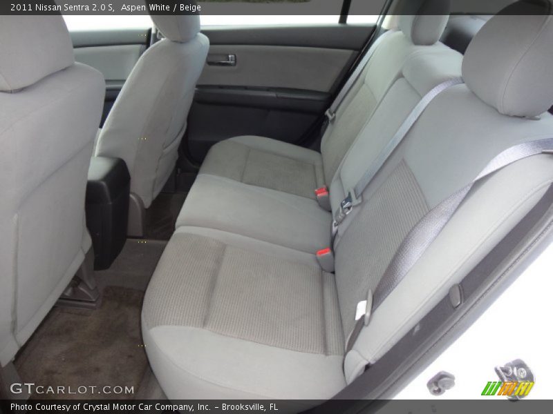 Aspen White / Beige 2011 Nissan Sentra 2.0 S