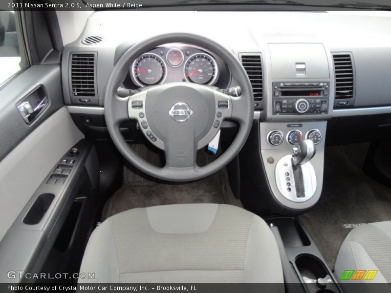Aspen White / Beige 2011 Nissan Sentra 2.0 S