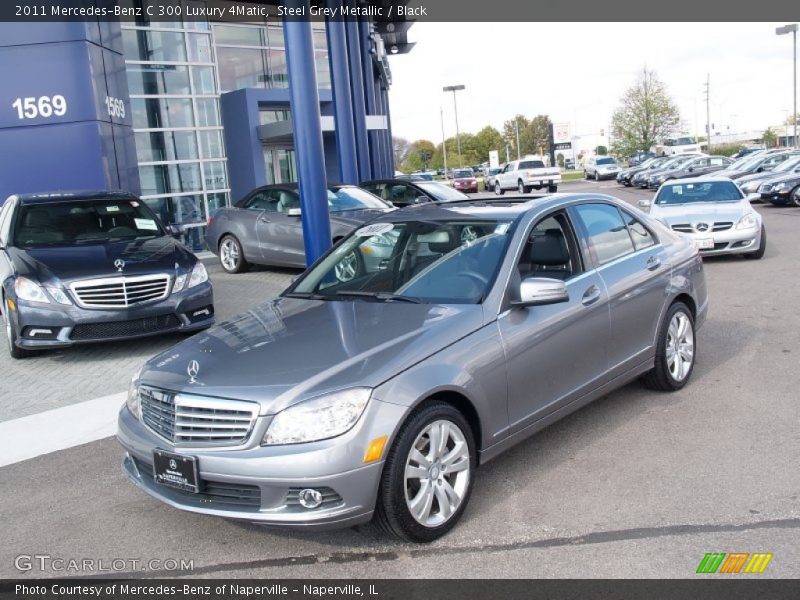 Steel Grey Metallic / Black 2011 Mercedes-Benz C 300 Luxury 4Matic