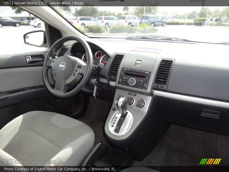 Aspen White / Beige 2011 Nissan Sentra 2.0 S