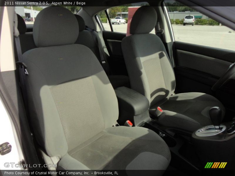 Aspen White / Beige 2011 Nissan Sentra 2.0 S