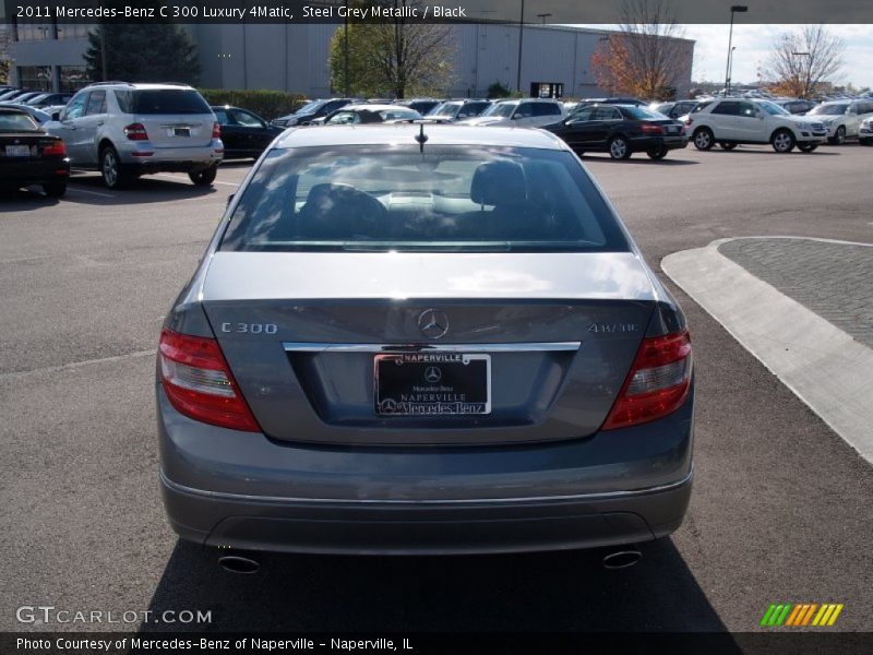 Steel Grey Metallic / Black 2011 Mercedes-Benz C 300 Luxury 4Matic