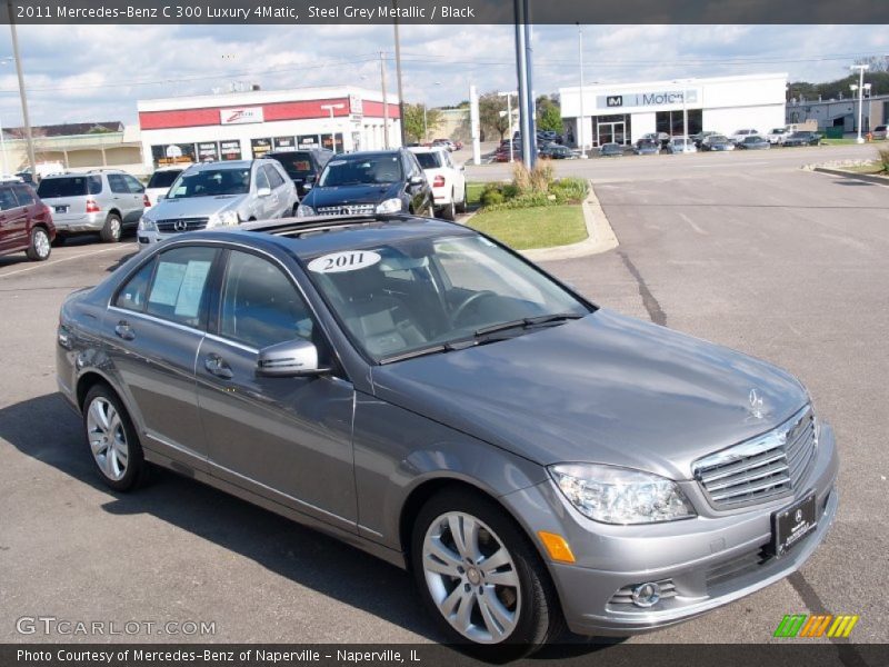 Steel Grey Metallic / Black 2011 Mercedes-Benz C 300 Luxury 4Matic