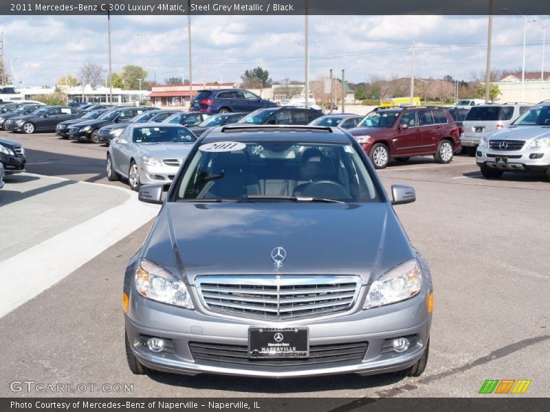 Steel Grey Metallic / Black 2011 Mercedes-Benz C 300 Luxury 4Matic