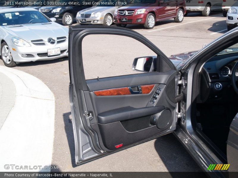 Steel Grey Metallic / Black 2011 Mercedes-Benz C 300 Luxury 4Matic