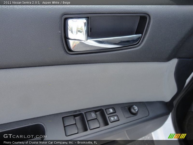 Aspen White / Beige 2011 Nissan Sentra 2.0 S