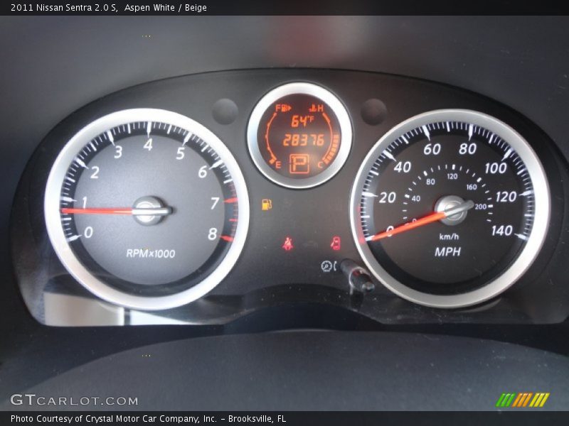 Aspen White / Beige 2011 Nissan Sentra 2.0 S