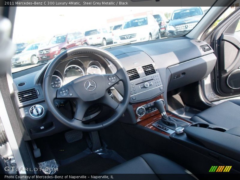 Steel Grey Metallic / Black 2011 Mercedes-Benz C 300 Luxury 4Matic