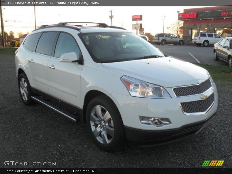White / Light Gray/Ebony 2012 Chevrolet Traverse LTZ