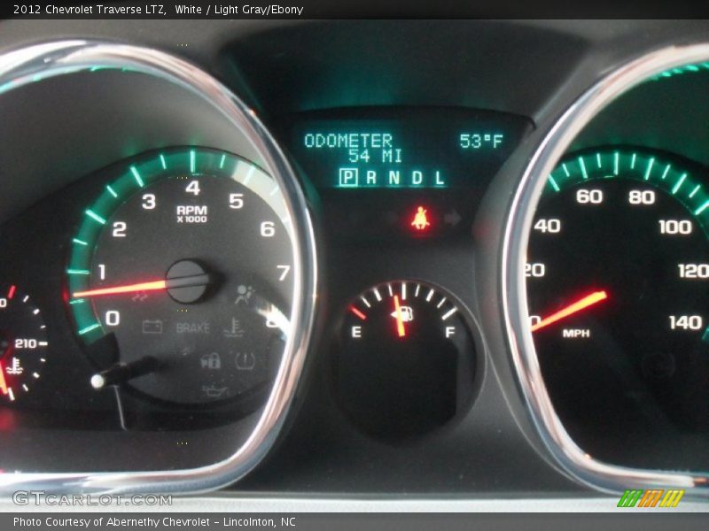 White / Light Gray/Ebony 2012 Chevrolet Traverse LTZ