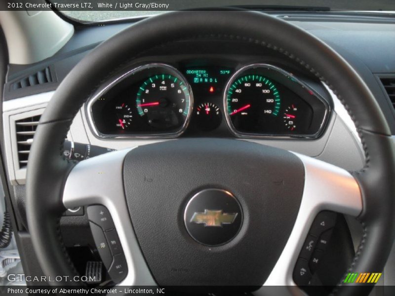 White / Light Gray/Ebony 2012 Chevrolet Traverse LTZ