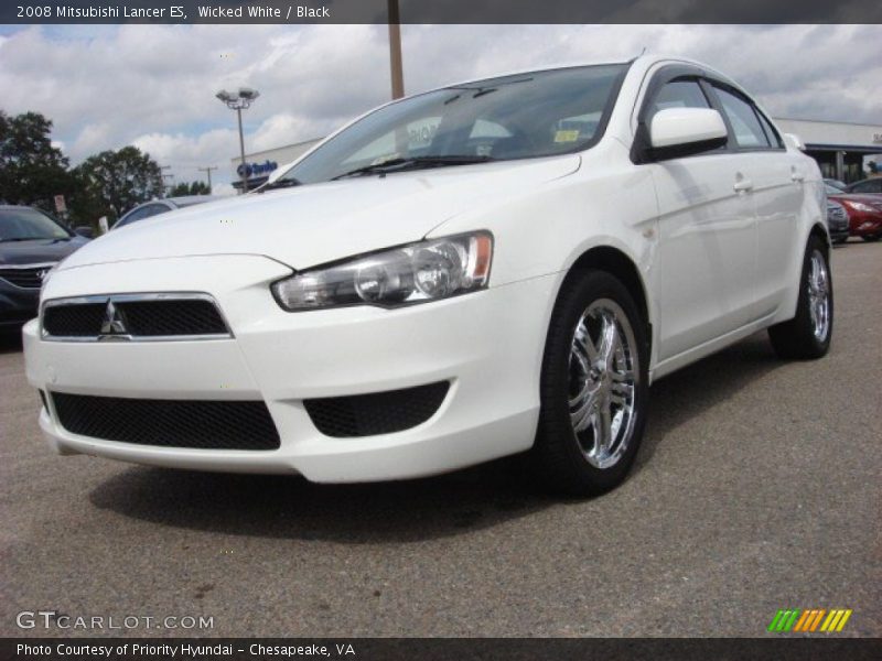 Wicked White / Black 2008 Mitsubishi Lancer ES