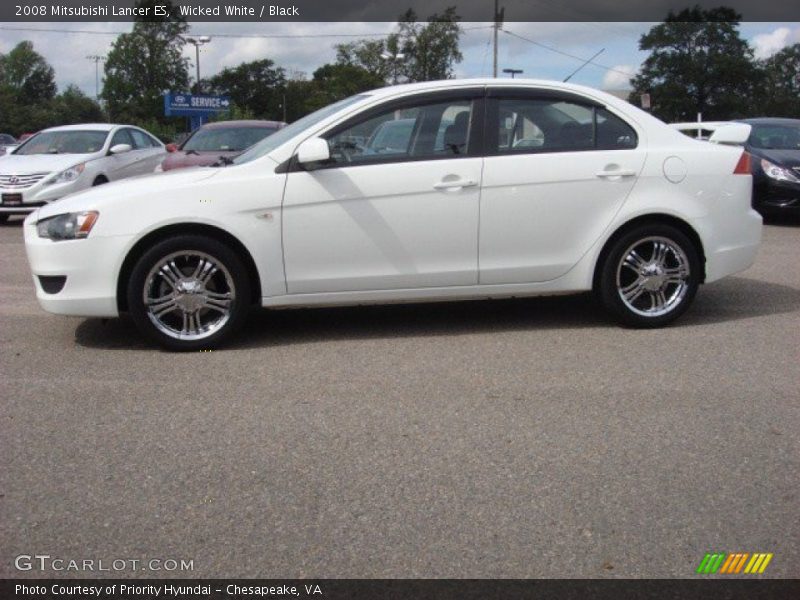 Wicked White / Black 2008 Mitsubishi Lancer ES