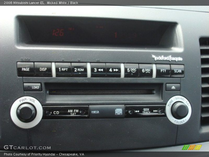 Wicked White / Black 2008 Mitsubishi Lancer ES