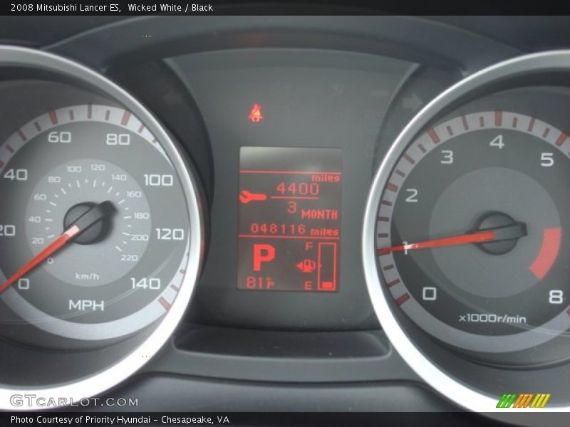 Wicked White / Black 2008 Mitsubishi Lancer ES