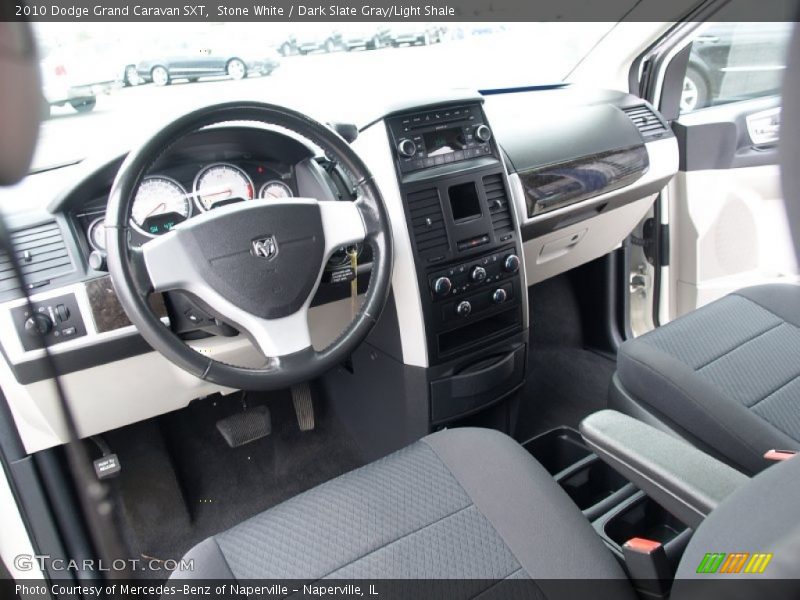Stone White / Dark Slate Gray/Light Shale 2010 Dodge Grand Caravan SXT