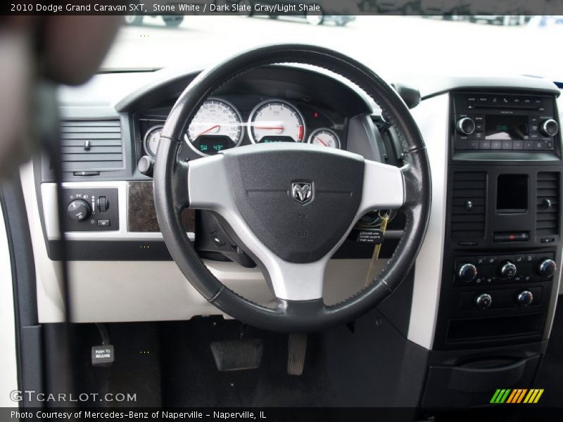 Stone White / Dark Slate Gray/Light Shale 2010 Dodge Grand Caravan SXT