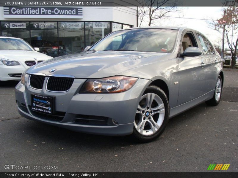 Arctic Metallic / Beige 2008 BMW 3 Series 328xi Sedan