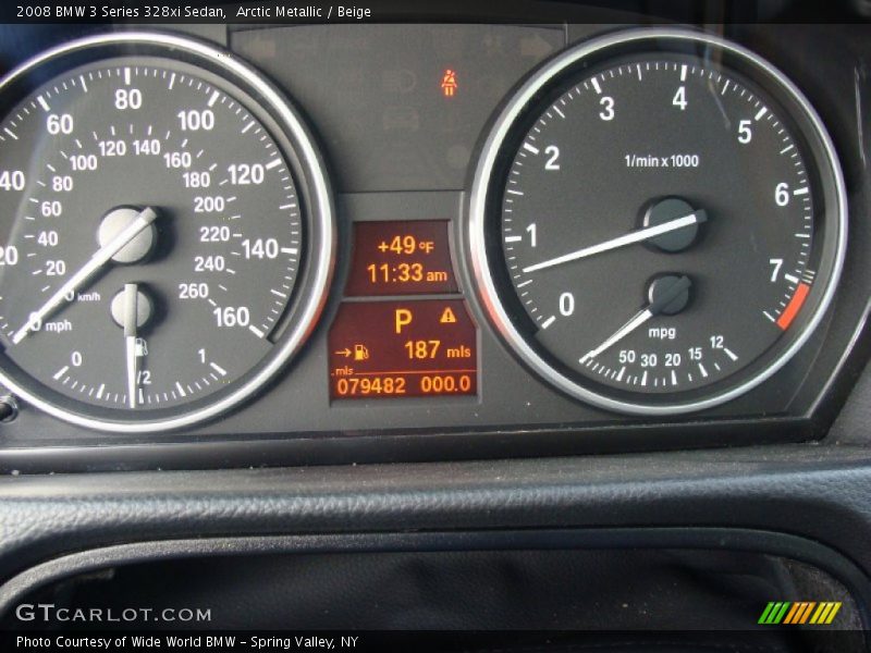 Arctic Metallic / Beige 2008 BMW 3 Series 328xi Sedan