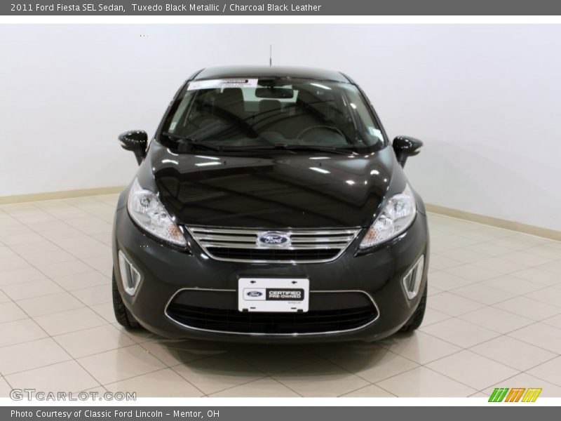 Tuxedo Black Metallic / Charcoal Black Leather 2011 Ford Fiesta SEL Sedan
