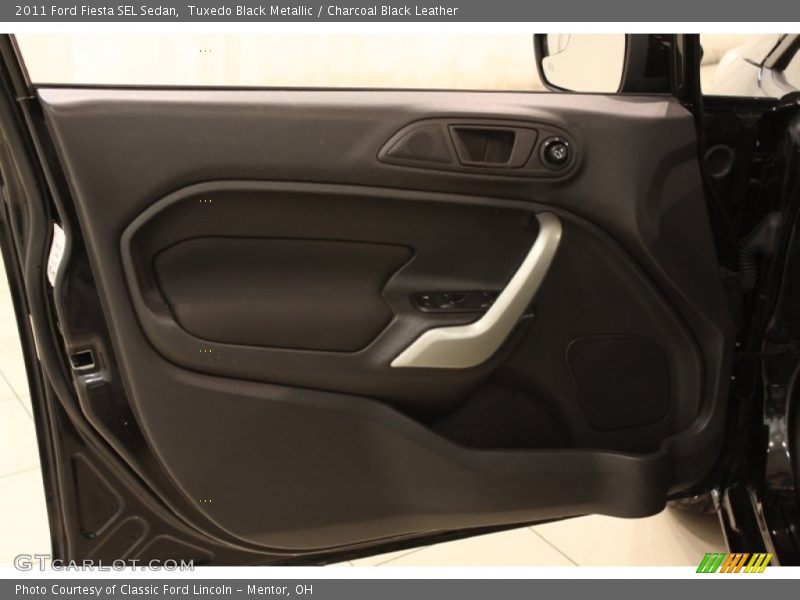 Tuxedo Black Metallic / Charcoal Black Leather 2011 Ford Fiesta SEL Sedan
