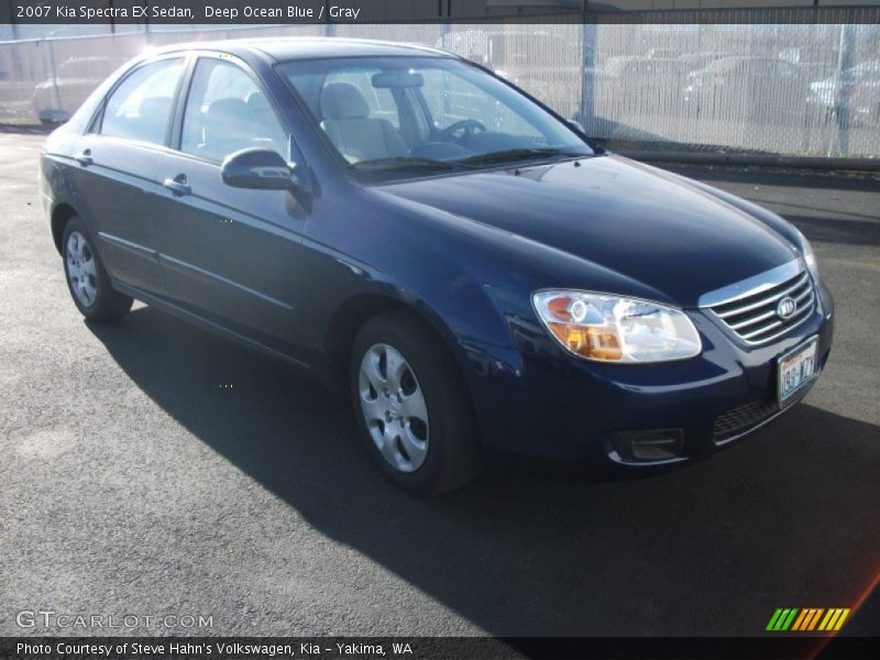 Deep Ocean Blue / Gray 2007 Kia Spectra EX Sedan