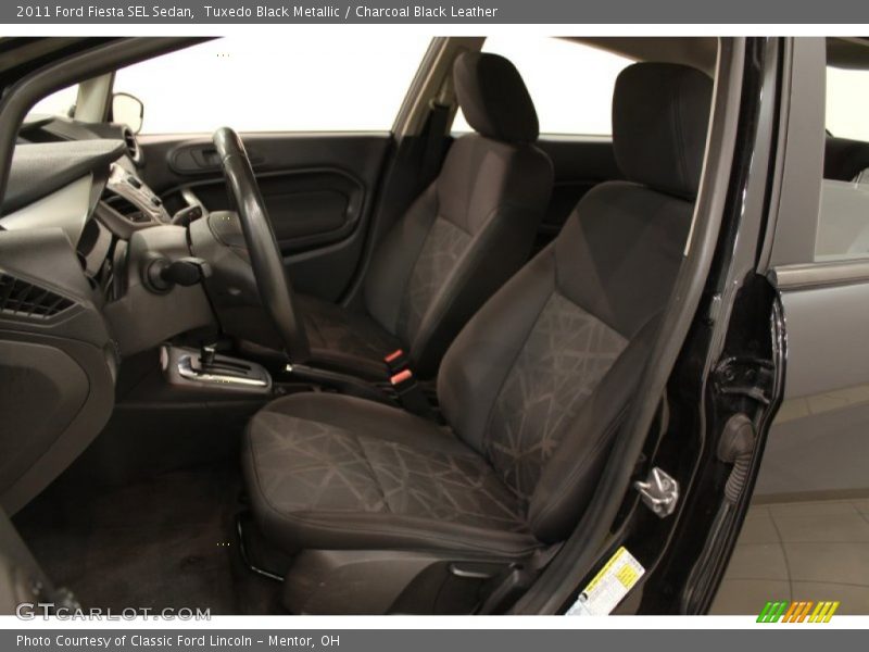 Tuxedo Black Metallic / Charcoal Black Leather 2011 Ford Fiesta SEL Sedan