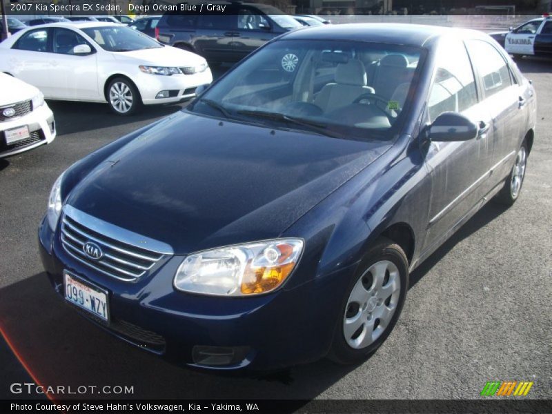 Deep Ocean Blue / Gray 2007 Kia Spectra EX Sedan