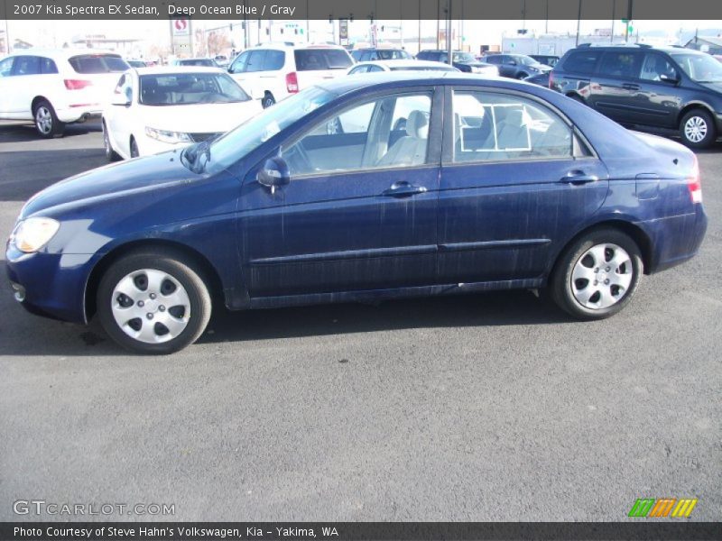 Deep Ocean Blue / Gray 2007 Kia Spectra EX Sedan