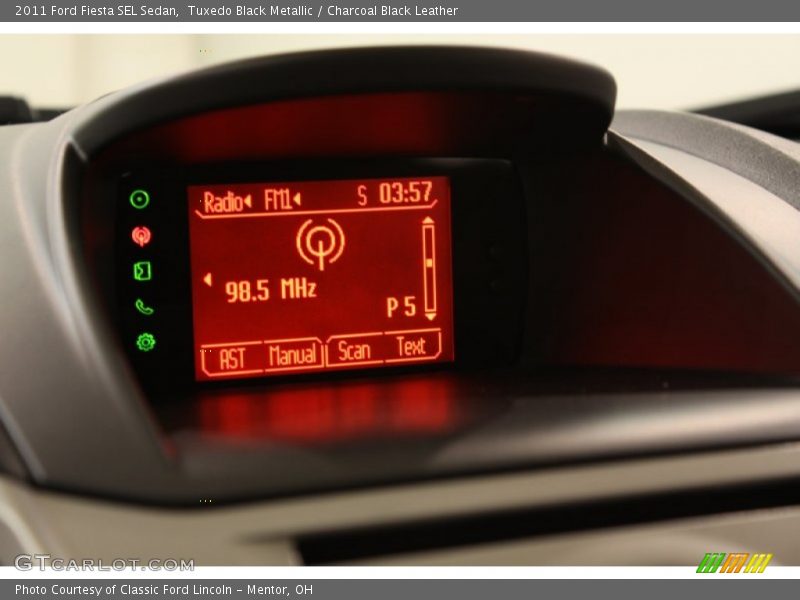 Tuxedo Black Metallic / Charcoal Black Leather 2011 Ford Fiesta SEL Sedan