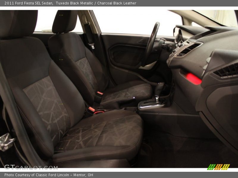 Tuxedo Black Metallic / Charcoal Black Leather 2011 Ford Fiesta SEL Sedan